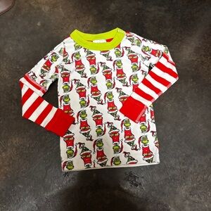 Hanna Andersson Festive Kids Shirt with Red and Green Grinch Design